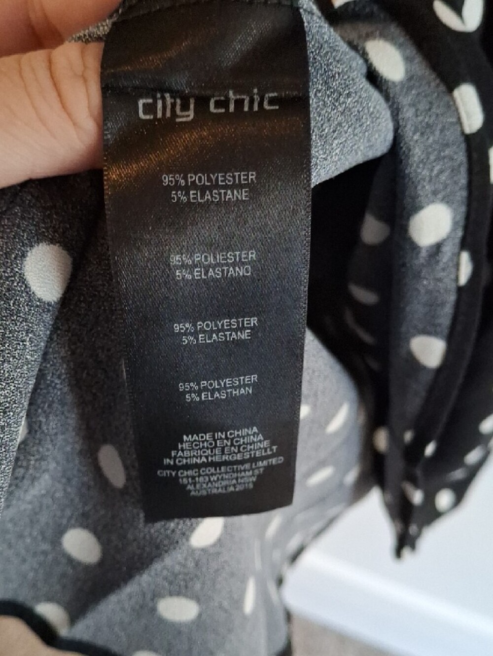 City Chic Black and White Polka Dot Dress With Belt - Picture 3 of 7